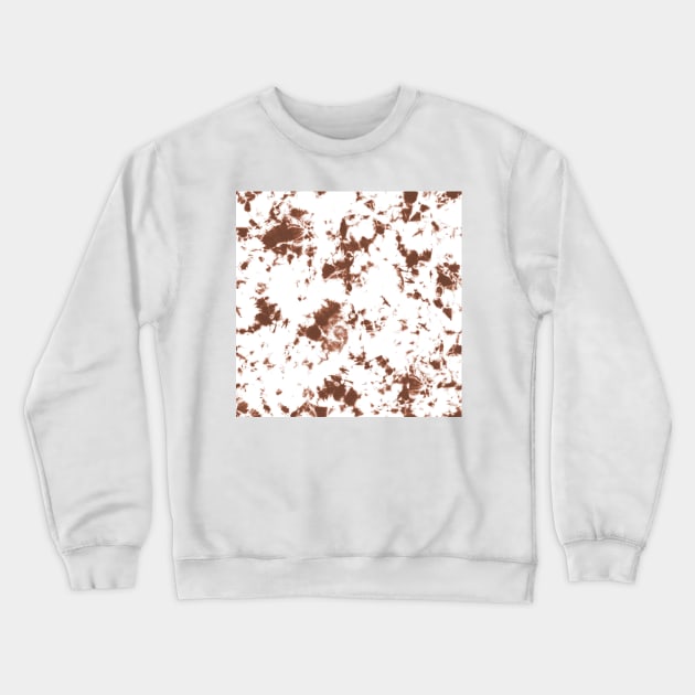 Cinnamon and white marble - cow texture - Tie-Dye Shibori Texture Crewneck Sweatshirt by marufemia